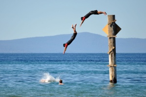 That’s me diving in Lake Tahoe!