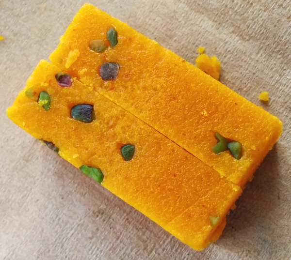 A beautiful Iranian saffron cake I got to taste, thanks to resident Seyed Zafranchilar