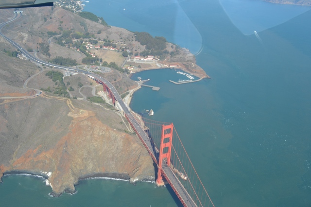 Right atop the Golden gate