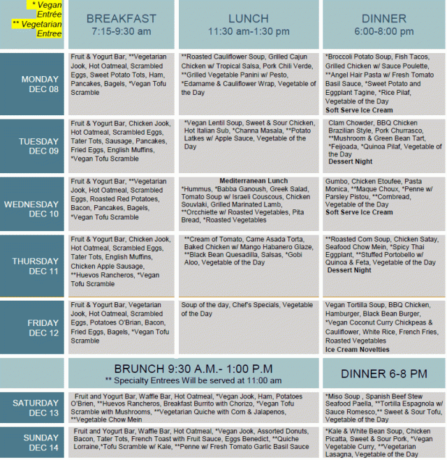 Dec 8-14 Menu