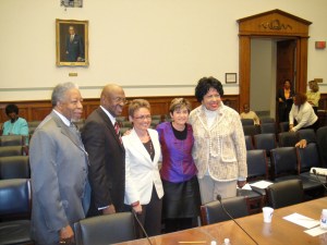 With members of Congress and former Mayor of Washington DC after my Congressional testimony about the need for potty parity
