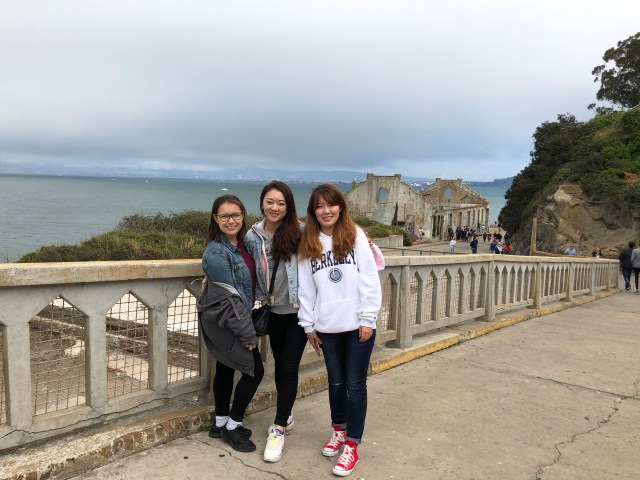 I-House residents during a group trip to Alcatraz Island in San Francisco