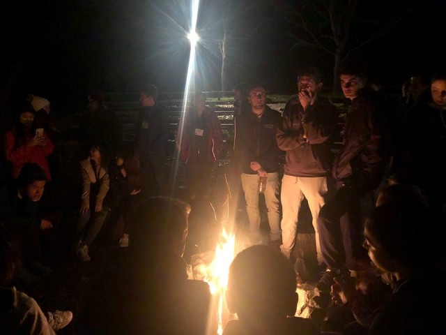 Bonfire at International House Retreat