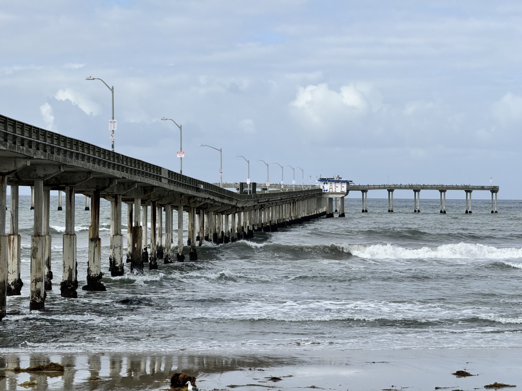 A photo of the side of a pier.