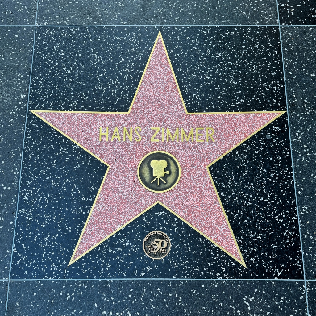 A star emblazoning the tile on the floor, reading "Hans Zimmer."