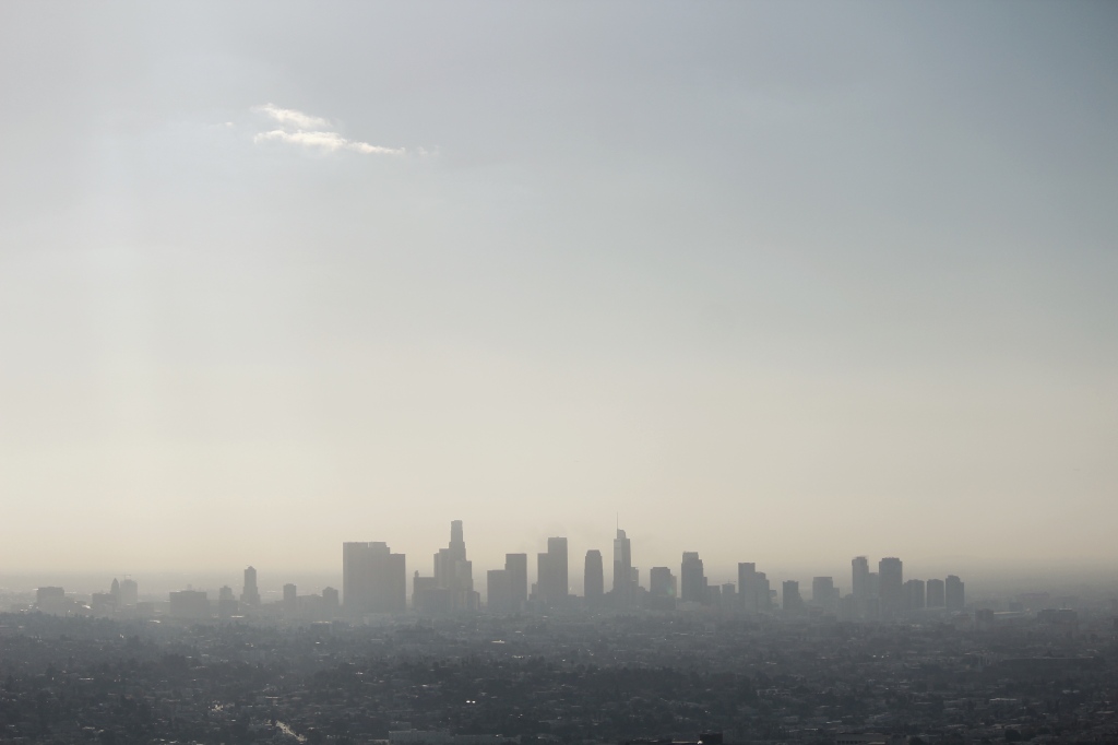 A view of a skyline from afar.
