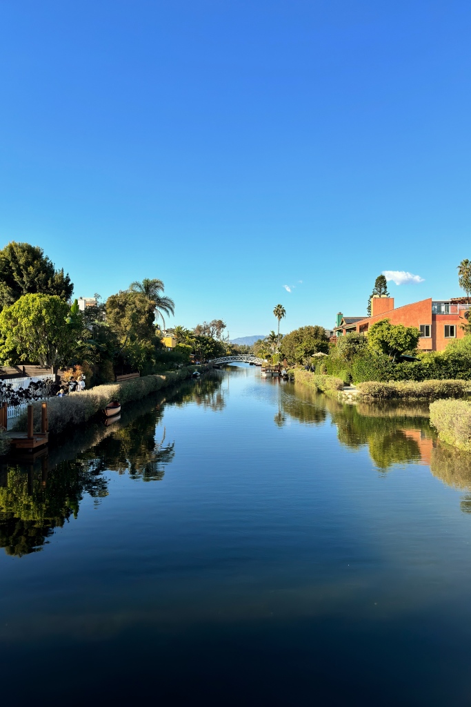 A straight view of a canal.
