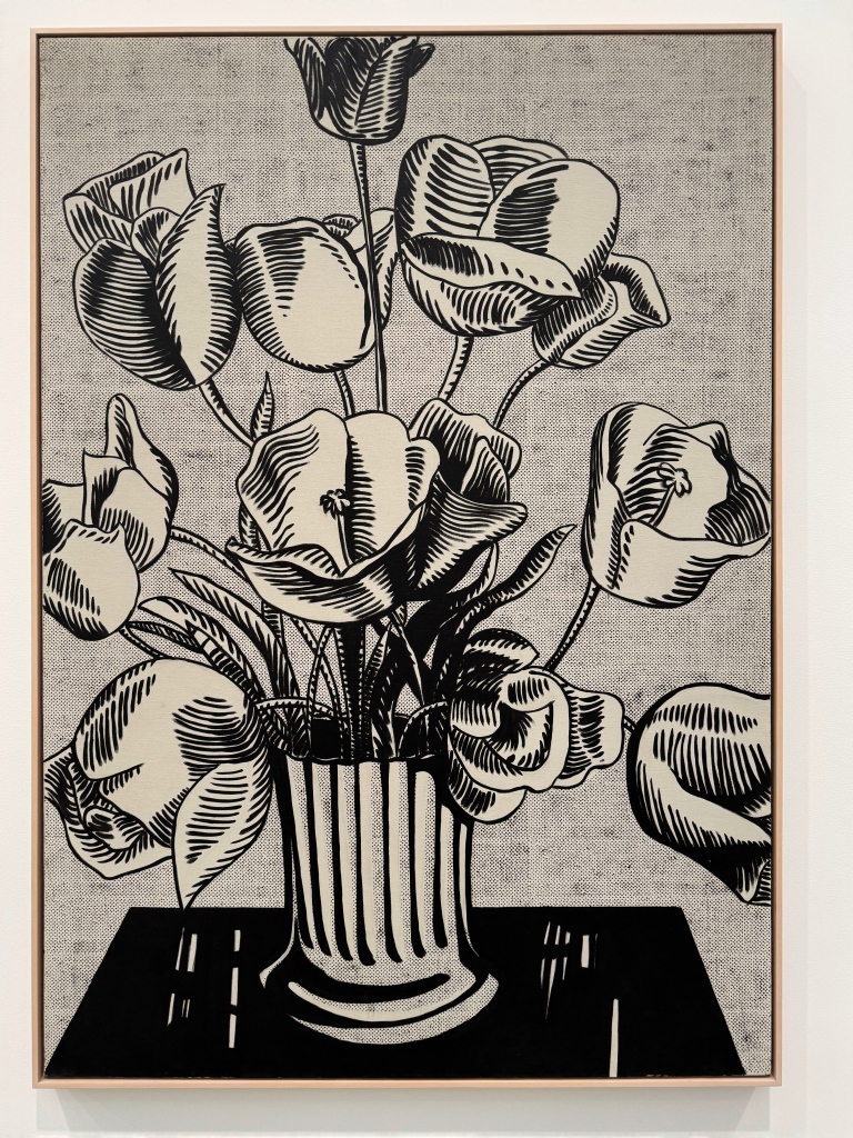 Roy Lichtenstein artwork of roses.