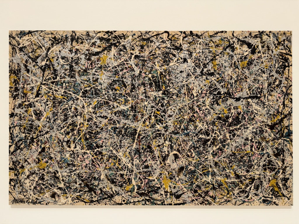 Artwork of splattered paint by Jackson Pollock.